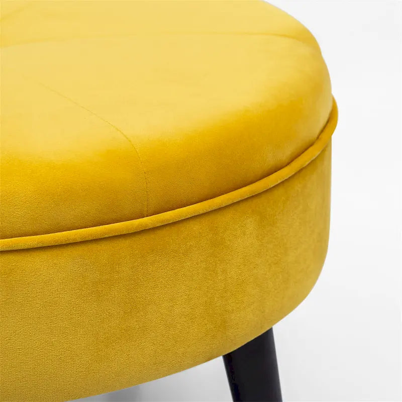 Pouf rond touffeté en tissu Adeco Carrington Juttersbo