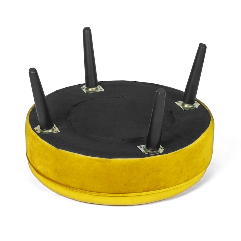 Pouf rond touffeté en tissu Adeco Carrington Juttersbo