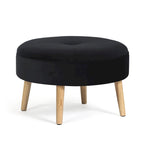 Pouf rond touffeté en tissu Adeco Carrington Juttersbo