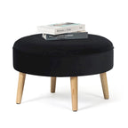 Pouf rond touffeté en tissu Adeco Carrington Juttersbo