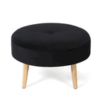 Pouf rond touffeté en tissu Adeco Carrington Juttersbo