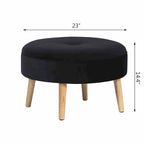 Pouf rond touffeté en tissu Adeco Carrington Juttersbo