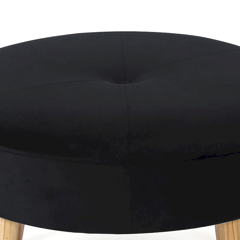 Pouf rond touffeté en tissu Adeco Carrington Juttersbo