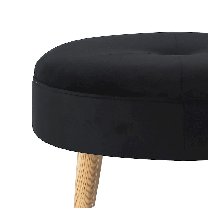 Pouf rond touffeté en tissu Adeco Carrington Juttersbo