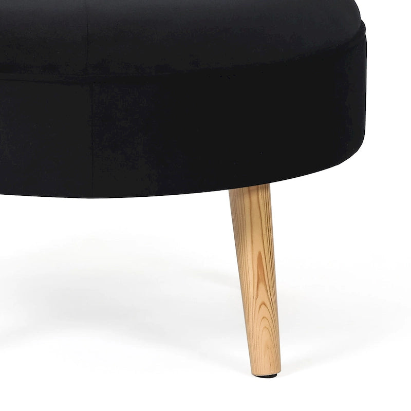 Pouf rond touffeté en tissu Adeco Carrington Juttersbo