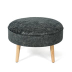 Pouf rond touffeté en tissu Adeco Carrington Juttersbo
