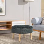 Pouf rond touffeté en tissu Adeco Carrington Juttersbo