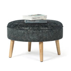 Pouf rond touffeté en tissu Adeco Carrington Juttersbo