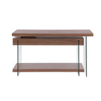 Bureau en bois rotatif en verre et placage de noyer Somette