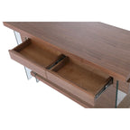 Bureau en bois rotatif en verre et placage de noyer Somette