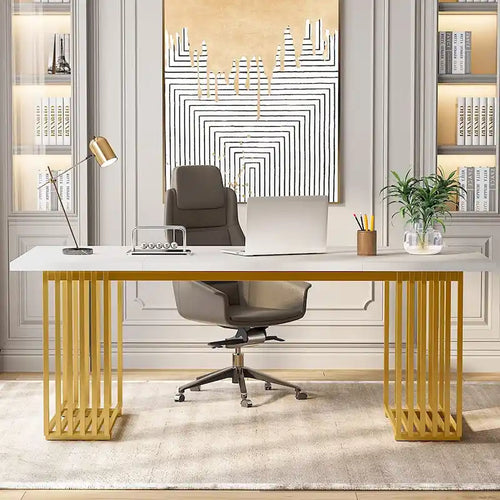 70.9 Bureau moderne, bureau d'ordinateur en bois grand bureau de direction
