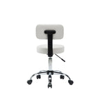 Tabouret de travail roulant réglable avec siège en similicuir et repose-pieds pliable, tabouret polyvalent pour bureau à domicile, coiffeuse,