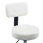 Tabouret de travail roulant réglable avec siège en similicuir et repose-pieds pliable, tabouret polyvalent pour bureau à domicile, coiffeuse,