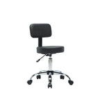 Tabouret de travail roulant réglable avec siège en similicuir et repose-pieds pliable, tabouret polyvalent pour bureau à domicile, coiffeuse,