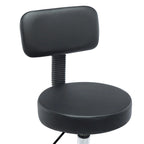 Tabouret de travail roulant réglable avec siège en similicuir et repose-pieds pliable, tabouret polyvalent pour bureau à domicile, coiffeuse,