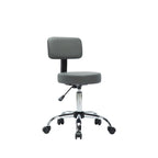 Tabouret de travail roulant réglable avec siège en similicuir et repose-pieds pliable, tabouret polyvalent pour bureau à domicile, coiffeuse,