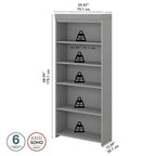 Bibliothèque à 5 étagères Fairview Blanc antique - Antique - 29.57L x 12.09W x 68.94H