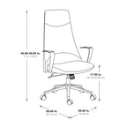 Fauteuil de bureau à dossier haut avec tissu antimicrobien