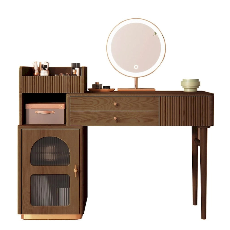JASIWAY Coiffeuse avec 3 tiroirs, en bois