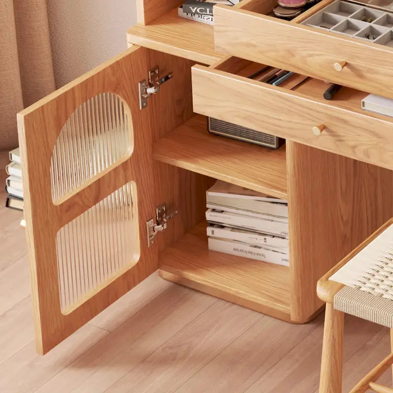 JASIWAY Coiffeuse avec 3 tiroirs, en bois