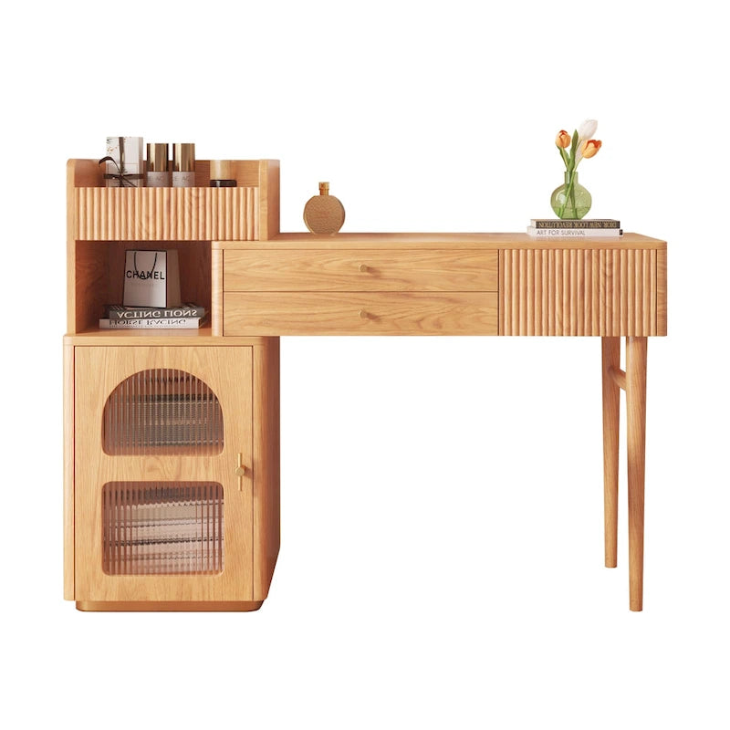 JASIWAY Coiffeuse avec 3 tiroirs, en bois