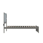 Lit double extra-long NoHo avec pied de lit gris