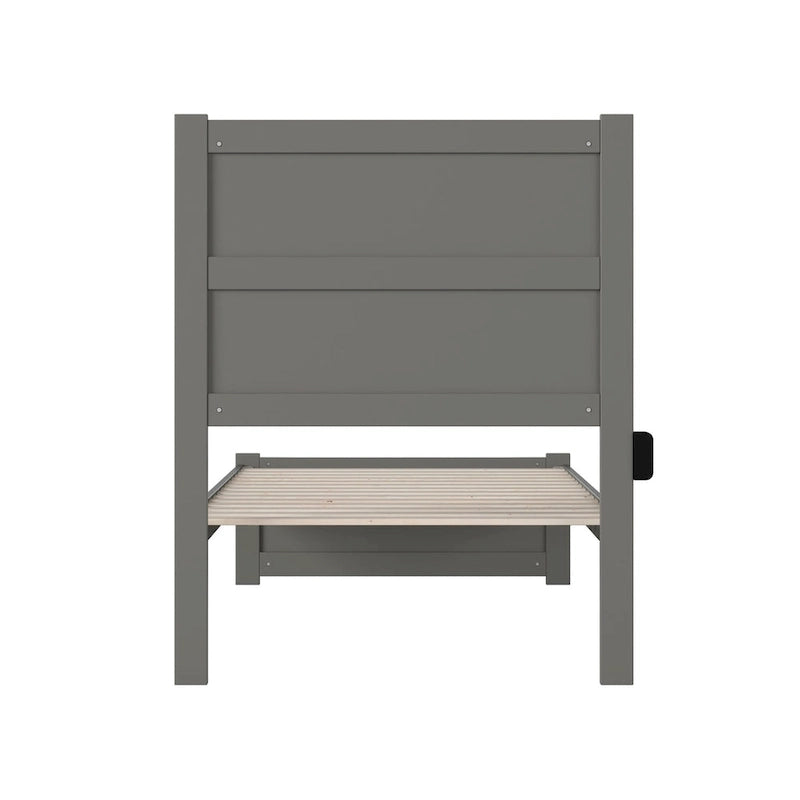 Lit double extra-long NoHo avec pied de lit gris