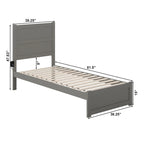 Lit double extra-long NoHo avec pied de lit gris