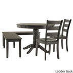 Ensemble de coin-repas Wilmington II avec base de piédestal ronde, fini noir antique, par iNSPIRE Q Classic