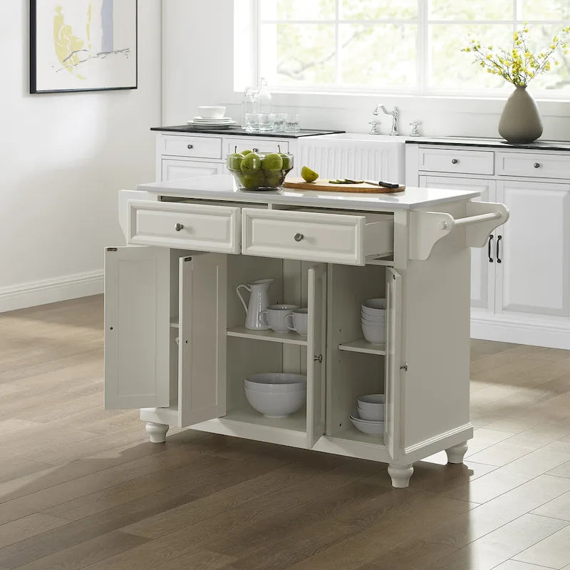 Îlot de cuisine/Chariot pleine grandeur Crosley Cambridge avec dessus en granit – 51,5 L x 18 P x 36 H