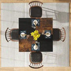 Table de cuisine Table à manger pour 4 personnes avec étagère de rangement Pieds en métal Plateau en bois pour salle à manger et salon