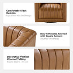 Fauteuil pivotant Esteban en cuir moderne de type "Barrel Chair" par HULALA HOME