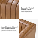 Fauteuil pivotant Esteban en cuir moderne de type "Barrel Chair" par HULALA HOME