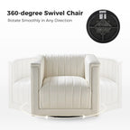 Fauteuil pivotant Esteban en cuir moderne de type "Barrel Chair" par HULALA HOME