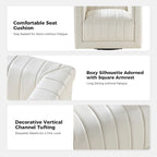 Fauteuil pivotant Esteban en cuir moderne de type "Barrel Chair" par HULALA HOME