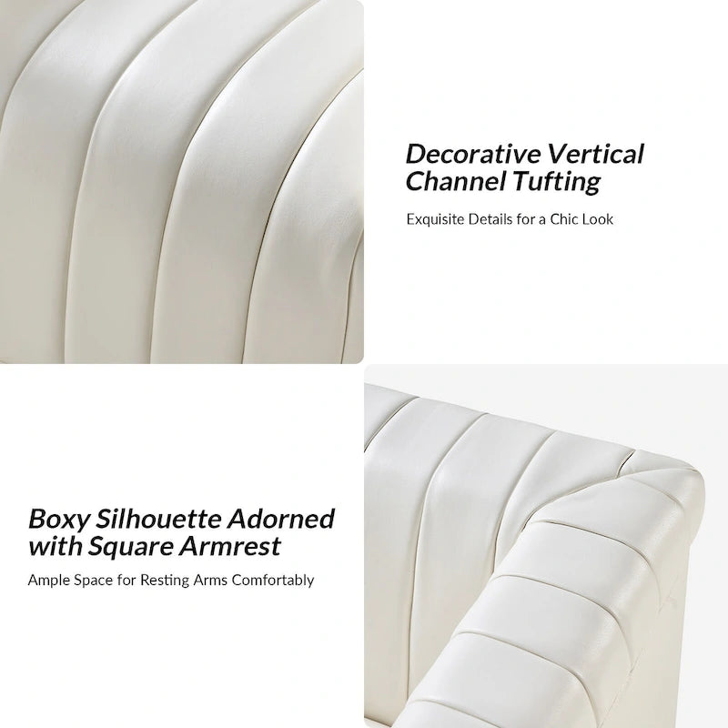 Fauteuil pivotant Esteban en cuir moderne de type "Barrel Chair" par HULALA HOME