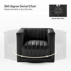 Fauteuil pivotant Esteban en cuir moderne de type "Barrel Chair" par HULALA HOME