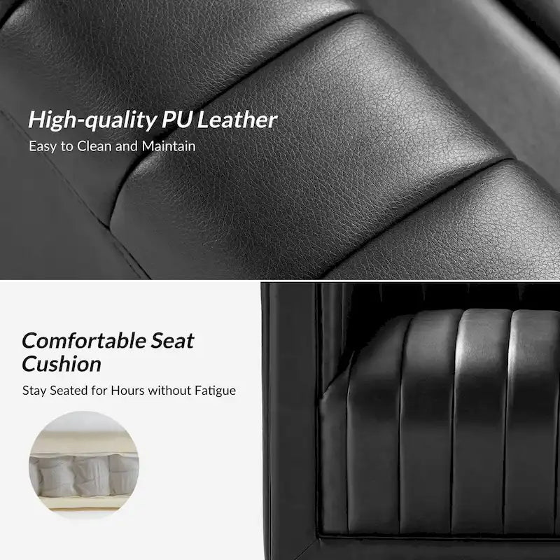 Fauteuil pivotant Esteban en cuir moderne de type "Barrel Chair" par HULALA HOME