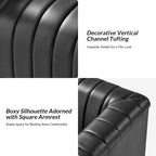Fauteuil pivotant Esteban en cuir moderne de type "Barrel Chair" par HULALA HOME