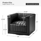 Fauteuil pivotant Esteban en cuir moderne de type "Barrel Chair" par HULALA HOME