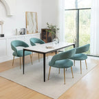 SEYNAR Chaises de salle à manger modernes du milieu du siècle en velours rembourrées à dossier ouvert, lot de 4