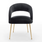 SEYNAR Chaises de salle à manger modernes du milieu du siècle en velours rembourrées à dossier ouvert, lot de 4