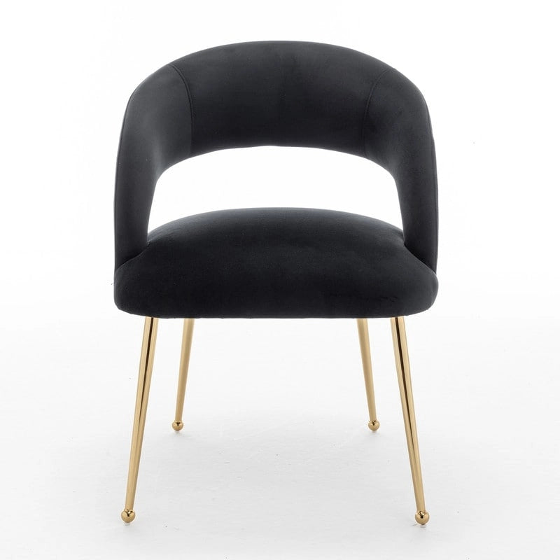 SEYNAR Chaises de salle à manger modernes du milieu du siècle en velours rembourrées à dossier ouvert, lot de 4