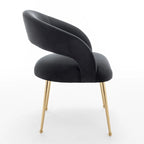 SEYNAR Chaises de salle à manger modernes du milieu du siècle en velours rembourrées à dossier ouvert, lot de 4