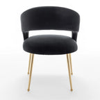 SEYNAR Chaises de salle à manger modernes du milieu du siècle en velours rembourrées à dossier ouvert, lot de 4