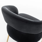 SEYNAR Chaises de salle à manger modernes du milieu du siècle en velours rembourrées à dossier ouvert, lot de 4