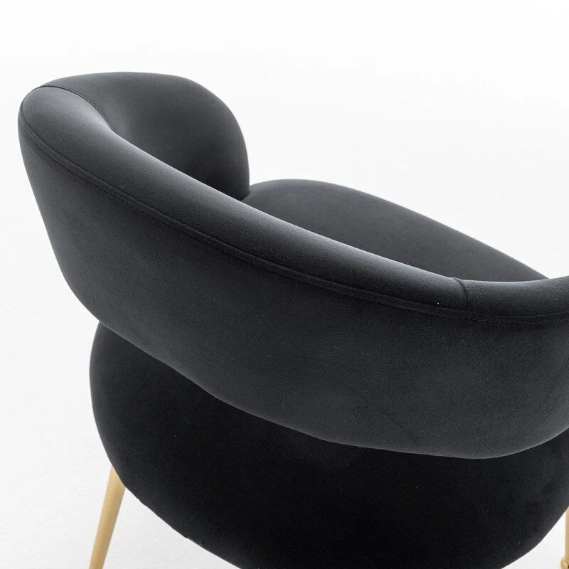 SEYNAR Chaises de salle à manger modernes du milieu du siècle en velours rembourrées à dossier ouvert, lot de 4