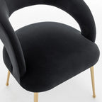 SEYNAR Chaises de salle à manger modernes du milieu du siècle en velours rembourrées à dossier ouvert, lot de 4