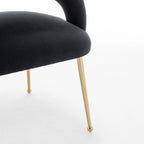 SEYNAR Chaises de salle à manger modernes du milieu du siècle en velours rembourrées à dossier ouvert, lot de 4
