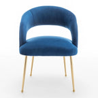 SEYNAR Chaises de salle à manger modernes du milieu du siècle en velours rembourrées à dossier ouvert, lot de 4